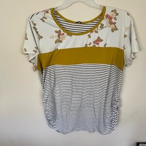 Floral and Striped Women's Top
